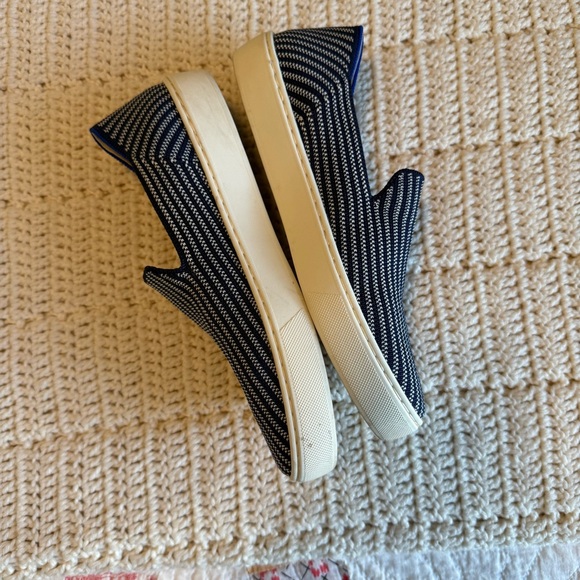 Rothy's The Original Slip On Sneaker Riviera Pinstripe Washable Sneaker Size 7 - Picture 3 of 8
